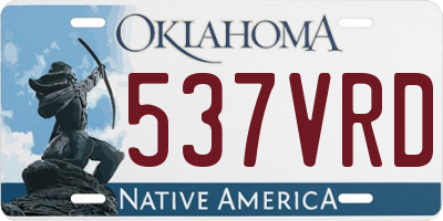 OK license plate 537VRD