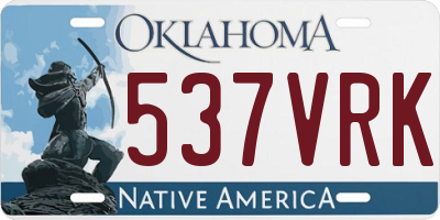 OK license plate 537VRK