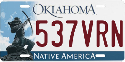 OK license plate 537VRN