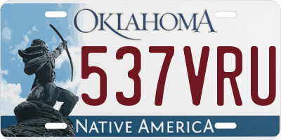 OK license plate 537VRU