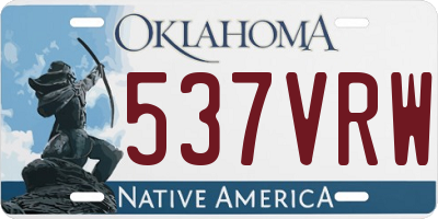 OK license plate 537VRW