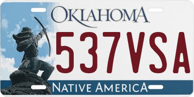 OK license plate 537VSA