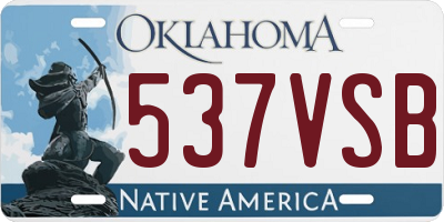 OK license plate 537VSB
