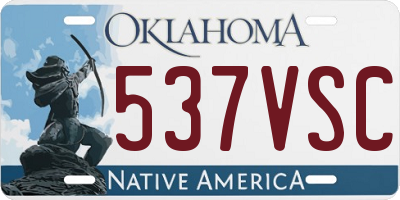 OK license plate 537VSC
