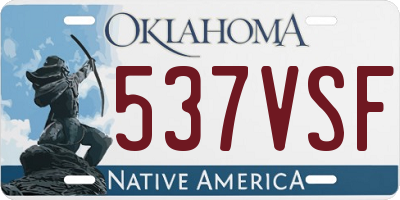 OK license plate 537VSF