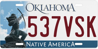 OK license plate 537VSK