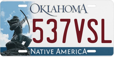 OK license plate 537VSL