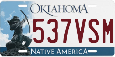 OK license plate 537VSM