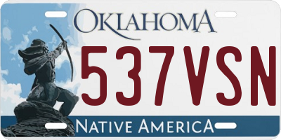 OK license plate 537VSN