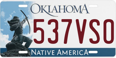 OK license plate 537VSO