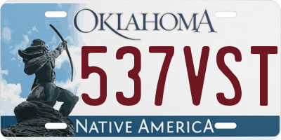 OK license plate 537VST