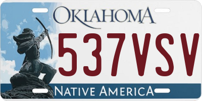 OK license plate 537VSV