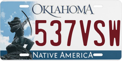 OK license plate 537VSW