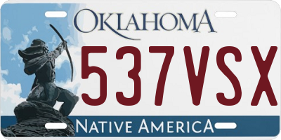 OK license plate 537VSX