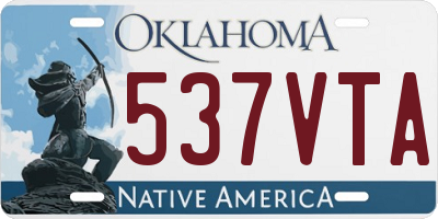 OK license plate 537VTA