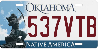 OK license plate 537VTB