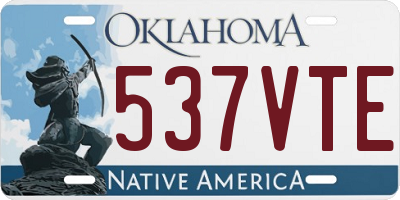 OK license plate 537VTE