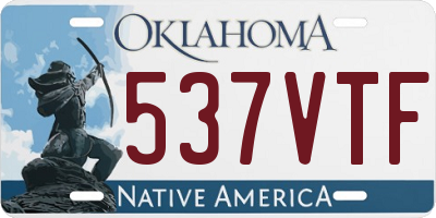 OK license plate 537VTF