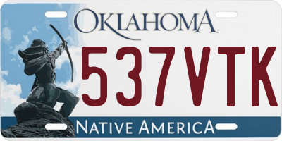 OK license plate 537VTK