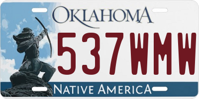 OK license plate 537WMW