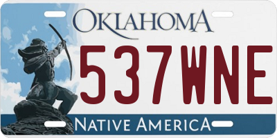 OK license plate 537WNE