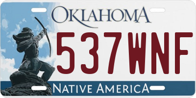 OK license plate 537WNF
