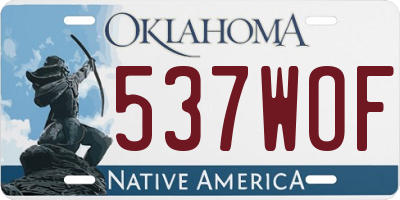 OK license plate 537WOF