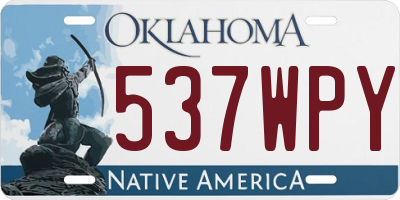 OK license plate 537WPY
