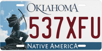 OK license plate 537XFU