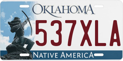 OK license plate 537XLA