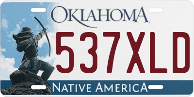 OK license plate 537XLD
