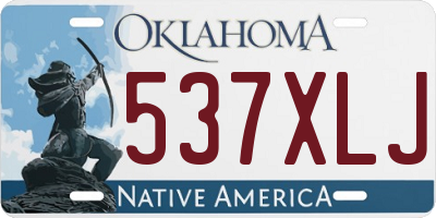 OK license plate 537XLJ