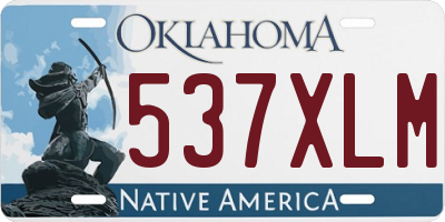 OK license plate 537XLM