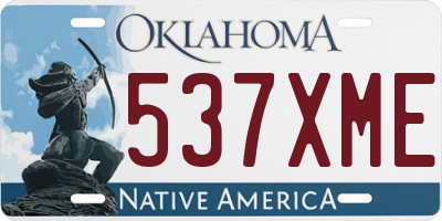 OK license plate 537XME