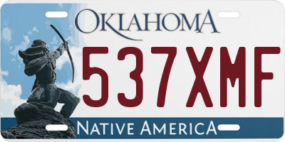 OK license plate 537XMF