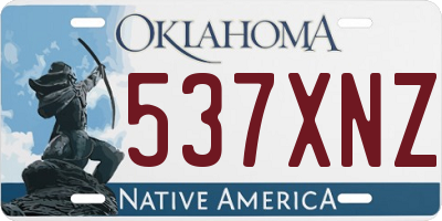 OK license plate 537XNZ