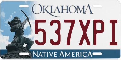 OK license plate 537XPI