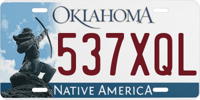 OK license plate 537XQL