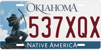 OK license plate 537XQX