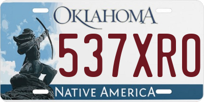 OK license plate 537XRO