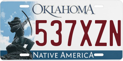 OK license plate 537XZN