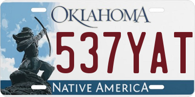 OK license plate 537YAT
