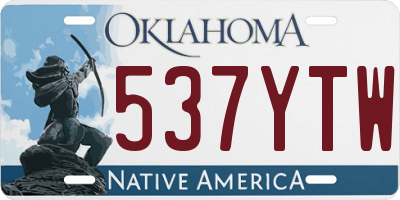 OK license plate 537YTW