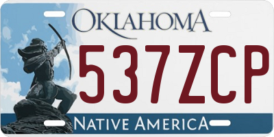 OK license plate 537ZCP