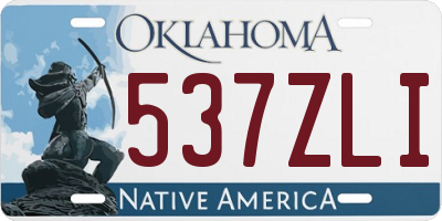 OK license plate 537ZLI