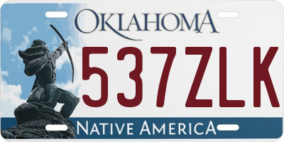 OK license plate 537ZLK