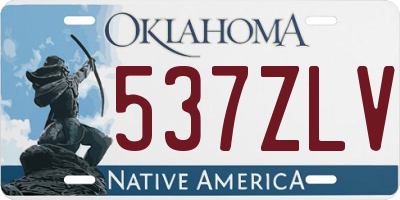 OK license plate 537ZLV