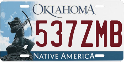 OK license plate 537ZMB