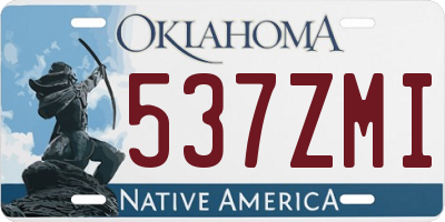 OK license plate 537ZMI