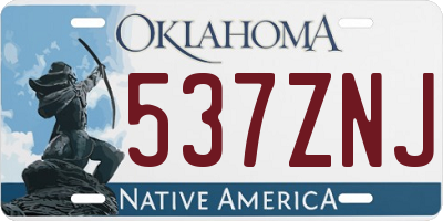 OK license plate 537ZNJ